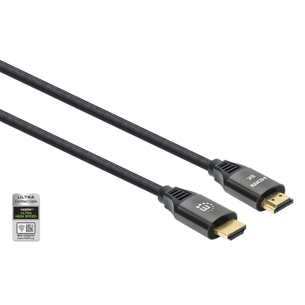 Manhattan Cable HDMI Certificado de Ultra Alta Velocidad, 8K a 60 Hz o 4K a 120 Hz, con Ethernet