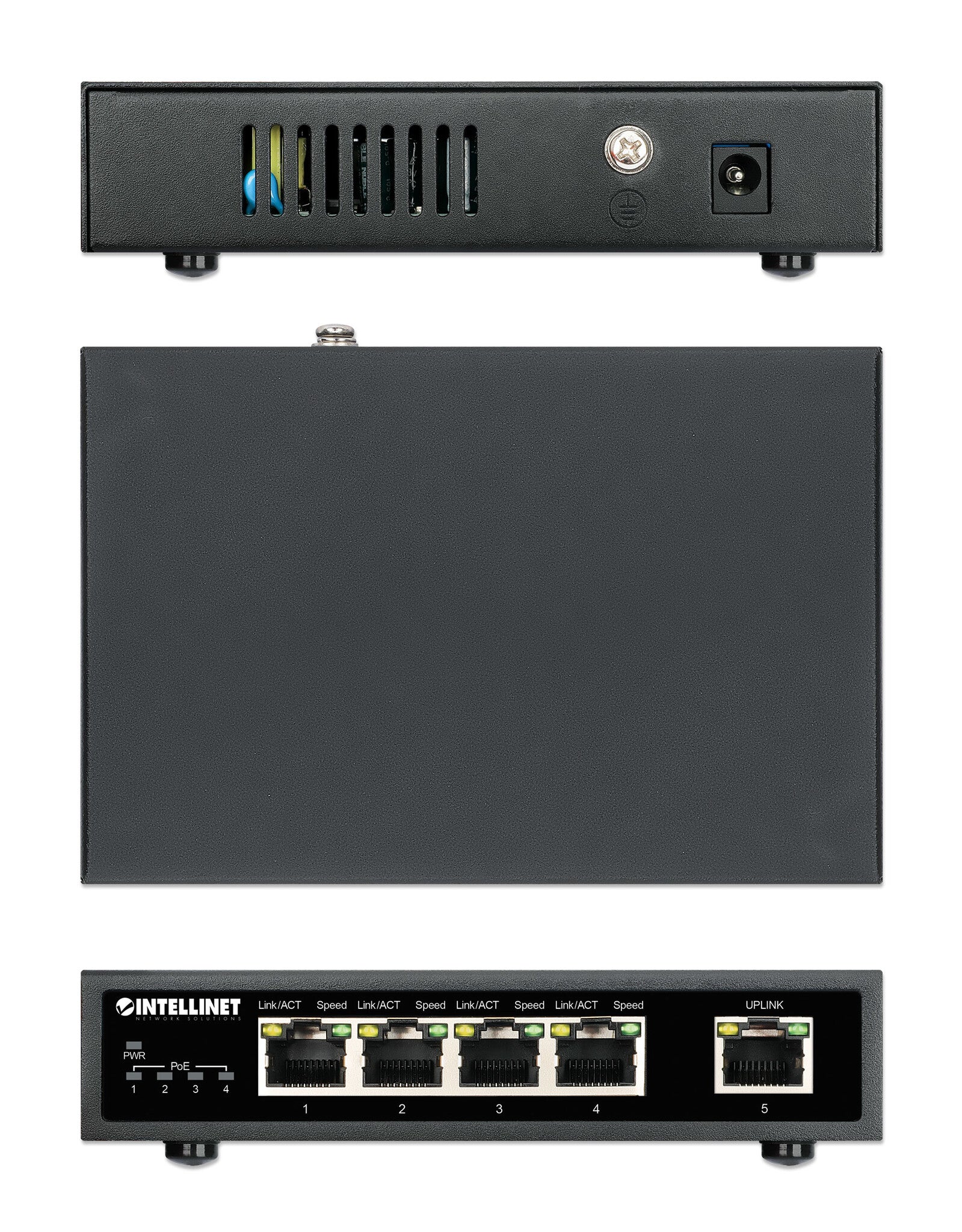 Intellinet Switch PoE+ con 5 puertos Gigabit