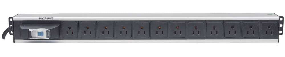 Intellinet Barra multicontactos vertical con 12 salidas - Contactos tipo NEMA