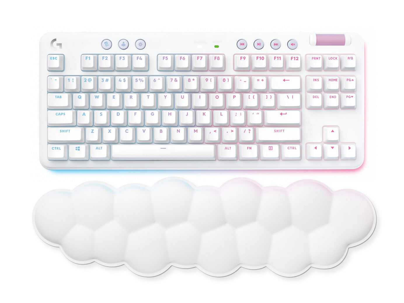 Logitech G 920-010453 teclado Juego RF inalámbrico + bluetooth QWERTY Inglés Blanco