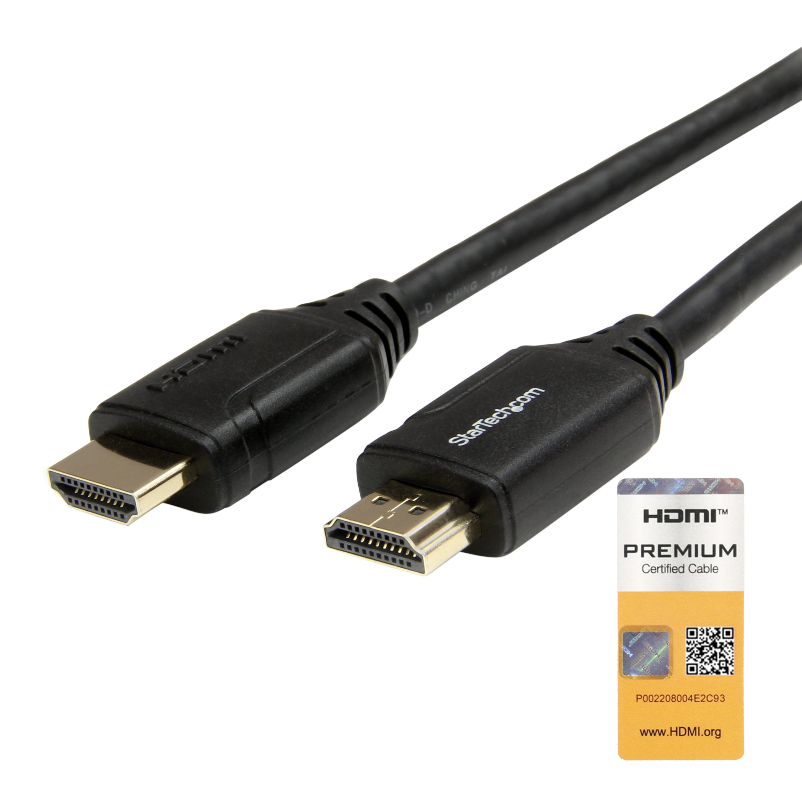 CABLE HDMI DE 1M PREMIUM DE ALTA VELOCIDAD CON ETHERNET - 4K 60HZ - 1M - CABLE HDMI CERTIFICADO PREMIUM - HDMI 2.0 - STARTECH.COM MOD. HDMM1MP
