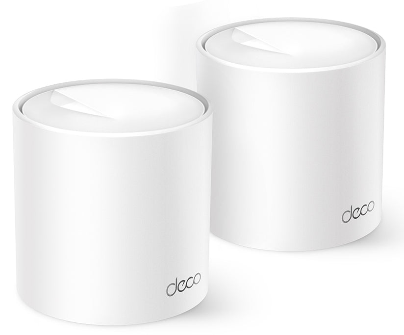 Kit 2 Routers Inalámbricos MESH Interior para Hogar / Doble Banda Wi-Fi 6 AX1500 Mbps / 2 Puerto Gigabit WAN/LAN / 2 Antenas Internas / Administración Mediante la App Deco (iOS, Android) / Protección HomeShield