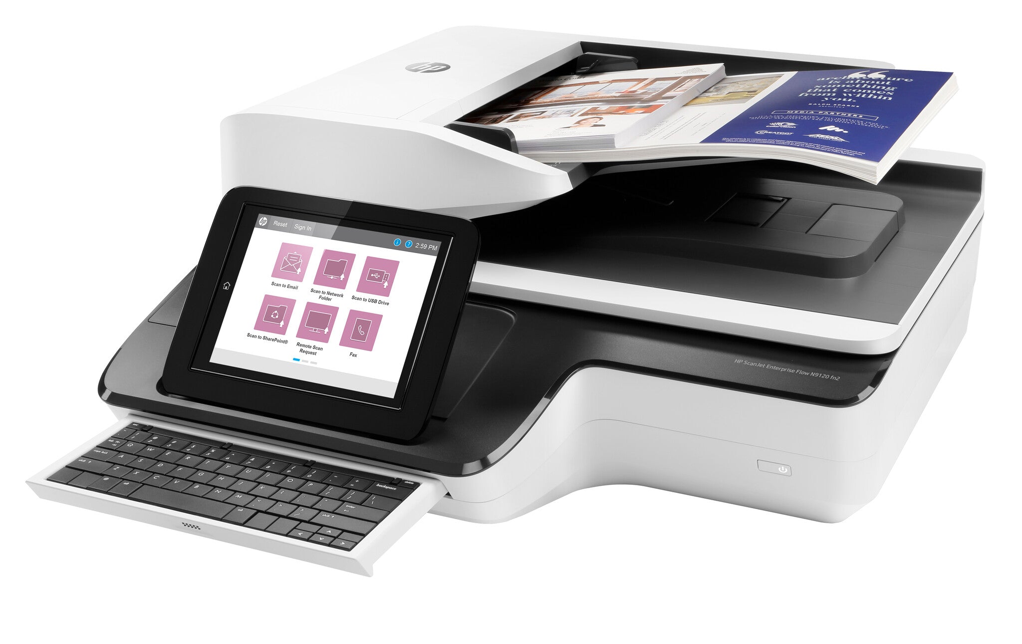 HP ScanJet Enterprise Flow N9120 fn2 Escáner de cama plana 600 x 600 DPI A3 Negro, Blanco