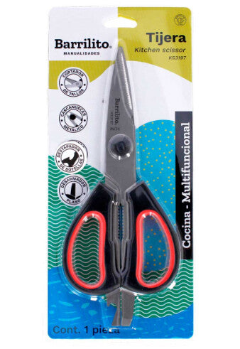 Barrilito KS3197 tijeras de cocina 200 mm Negro, Rojo, Acero inoxidable Universal