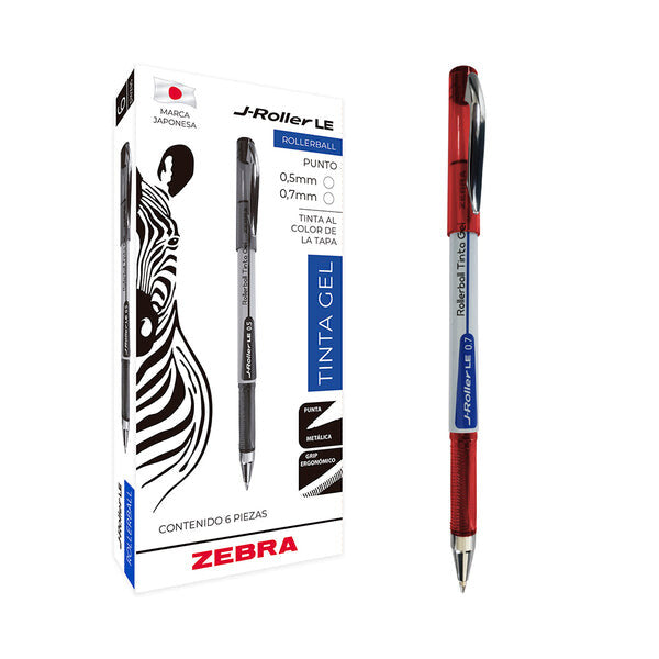 Zebra 8002-LE/6 bolígrafo de gel Medio Pluma de gel con tapa Rojo 6 pieza(s)