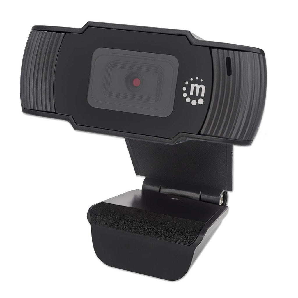 Cámara Web Manhattan Full HD 1080p USB Micrófono Base Ajustable Color Negro