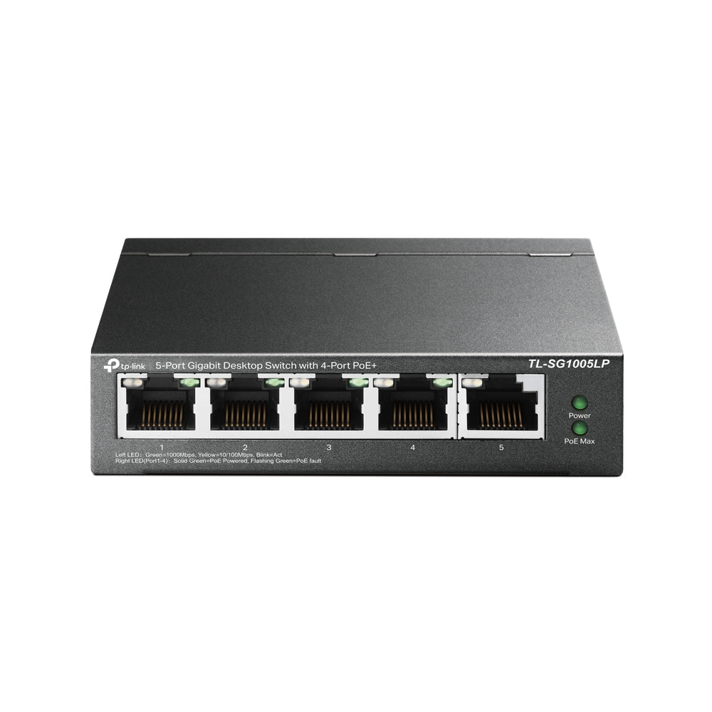 Switch TP-Link 5-Port Gigabit Desktop Switch with 4-Port PoE 4× Gigabit PoE Ports 1× Gigabit Non-PoE Port