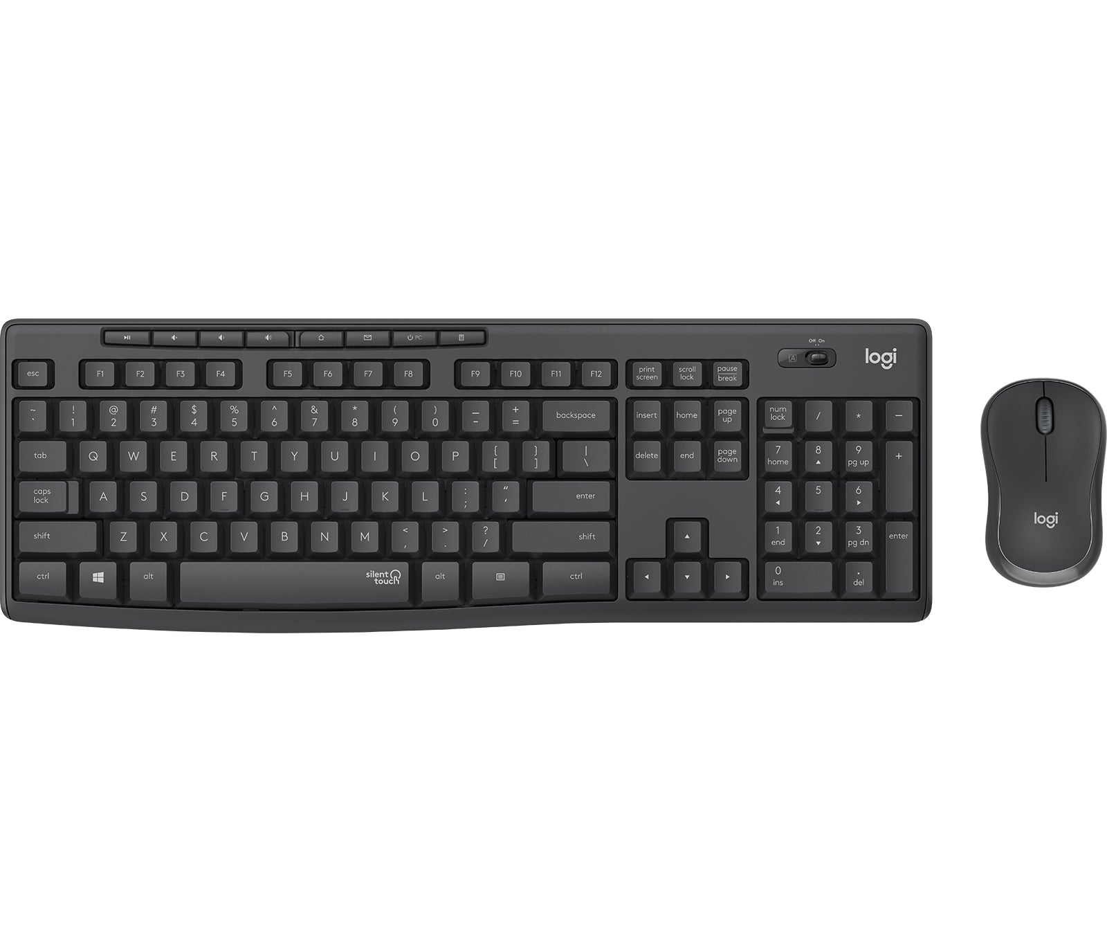 Logitech MK295 Silent Wireless Keyboard and Mouse USB Graphite