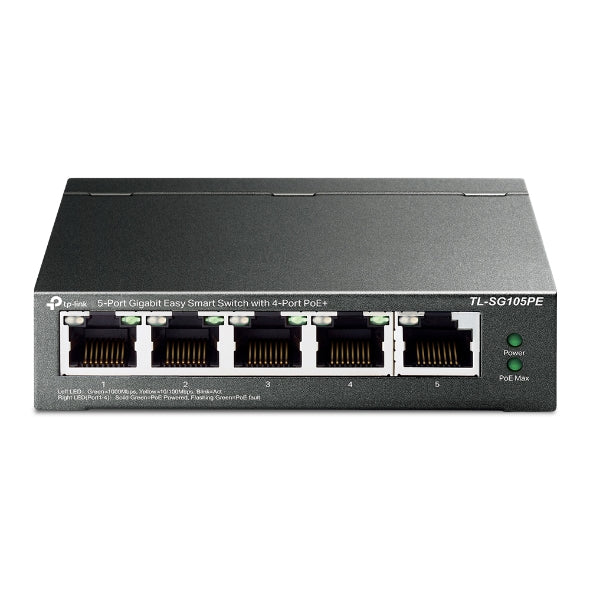TP LINK SWITCH TL-SG105PE 5 PUERTOS CON 4 PUERTOS POE+