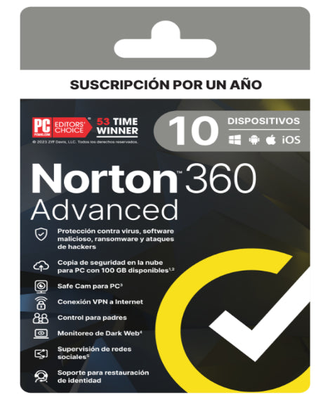 ESD NORTON 360 ADVANCED / 10 DISPOSITIVOS  /1 AÑO / DESCARGA DIGITAL