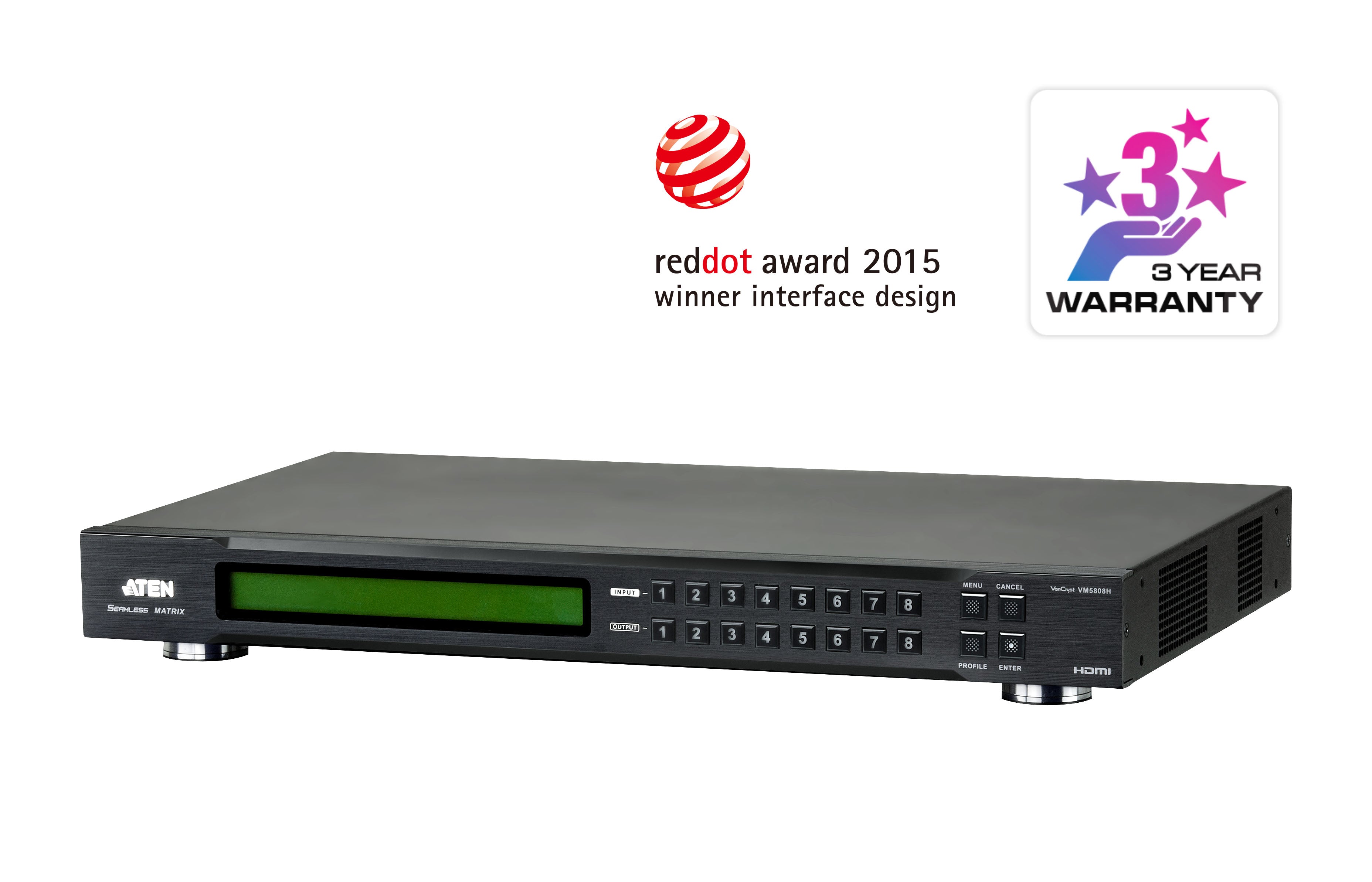Switch de matriz HDMI | 8x8 | con escalador | Compatible con videowall | Seamless Switch™ | IR | RS-232 | Ethernet