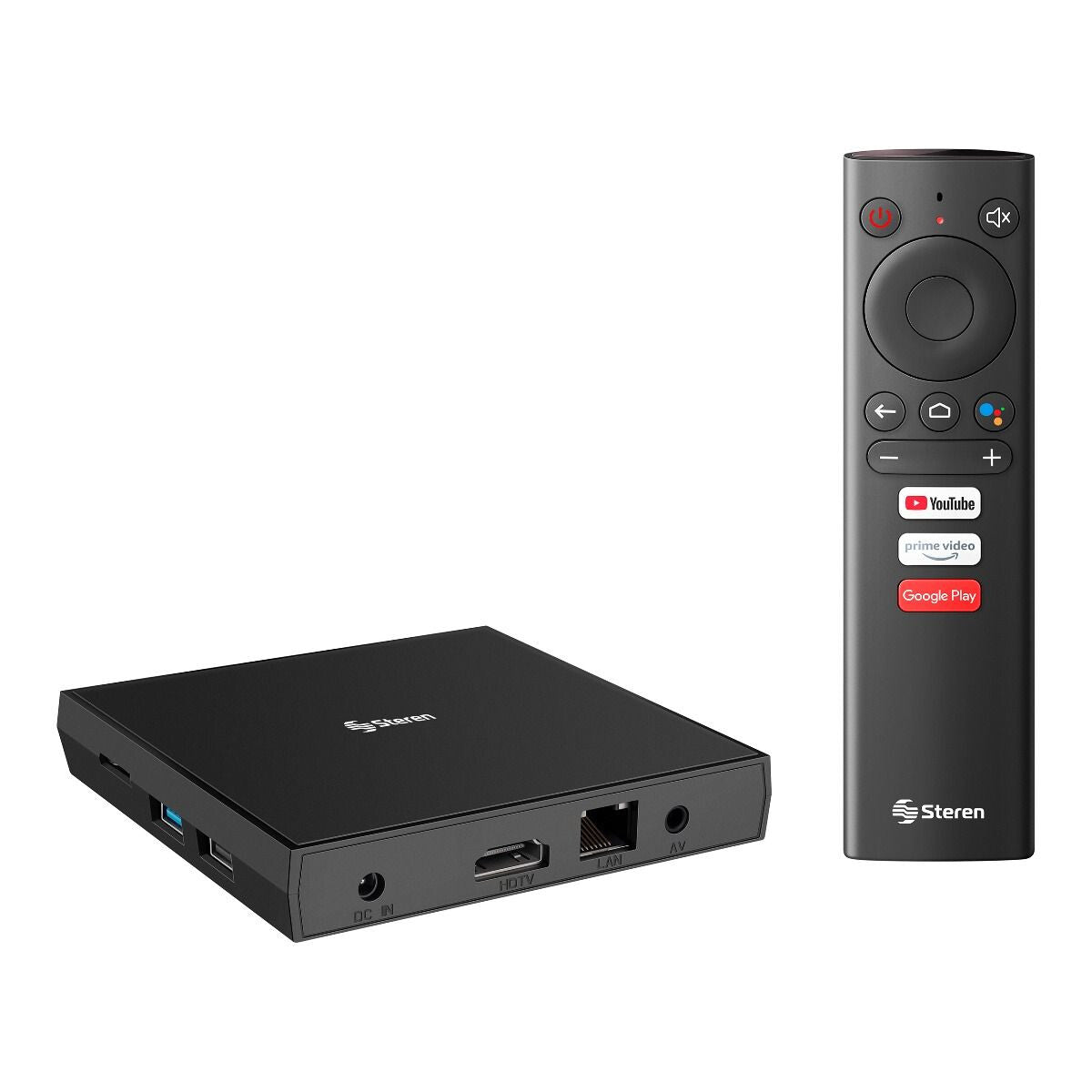 Steren INTV-1000 decodificador o receptor de TV Ethernet (RJ-45), WLAN 4K Ultra HD Negro
