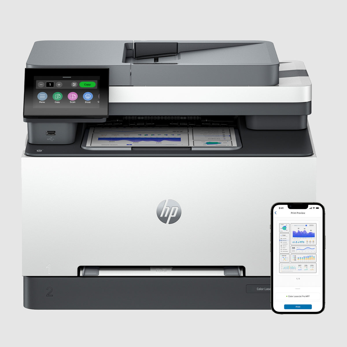HP LaserJet Pro 3303fdw Conexiones inalámbricas Multifunction Color Impresora, Copiadora, escáner; Doble cara