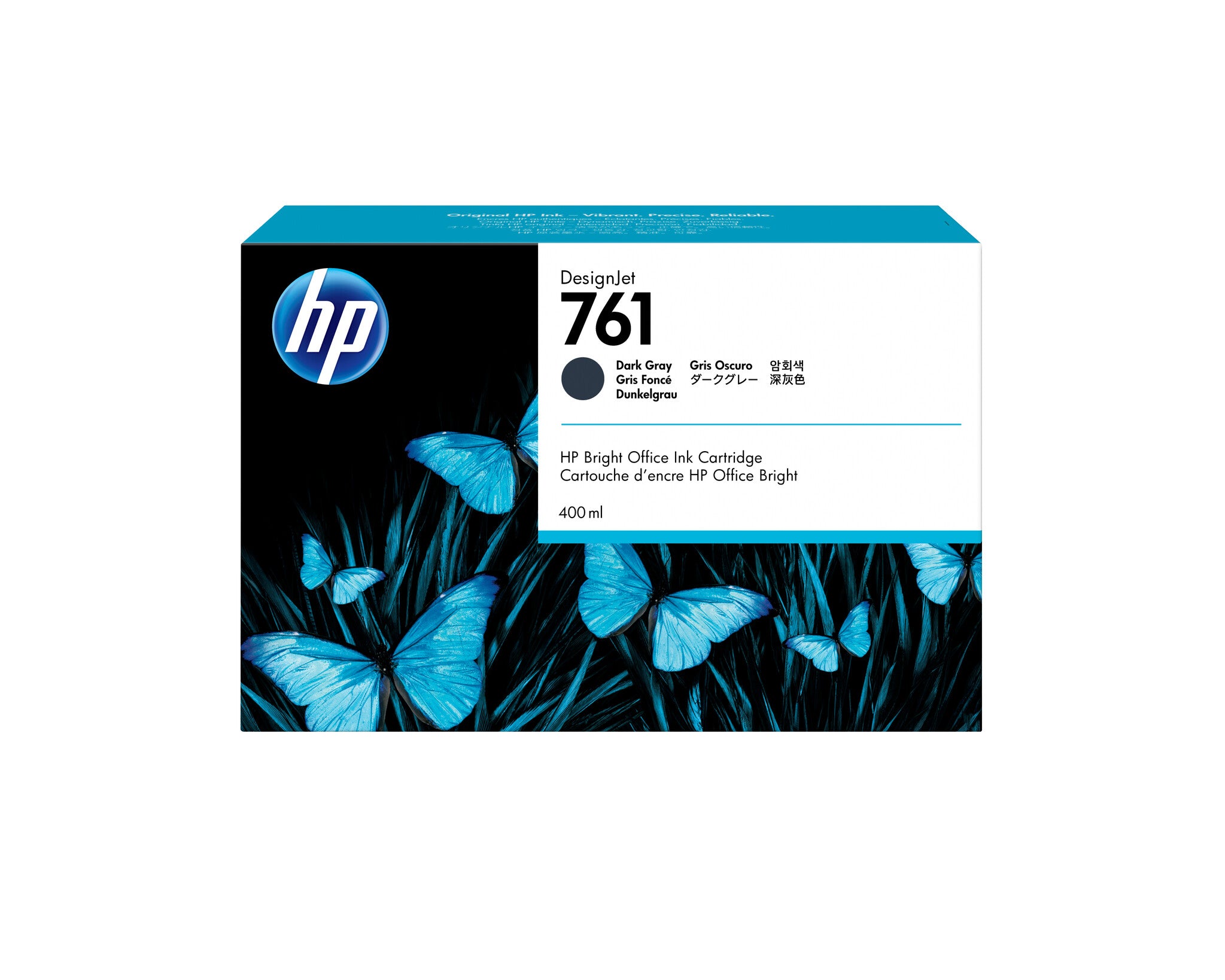 HP Cartucho de tinta DesignJet 761 de 400 ml gris oscuro