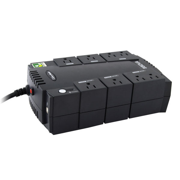 UPS de 550 VA/330 W, Topología Standby, Entrada 120 Vca NEMA 5-15P, Tipo Gabinete Compacto, Con 8 Tomas NEMA 5-15R