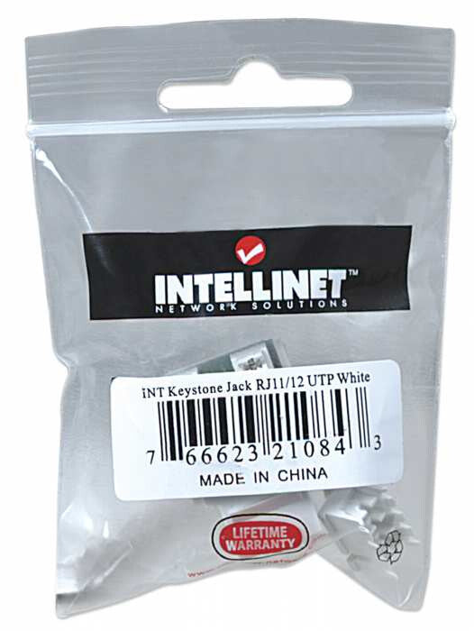 Intellinet JACK RJ11 RJ12 KEYSTONE DE IMPACTO BLANCO
