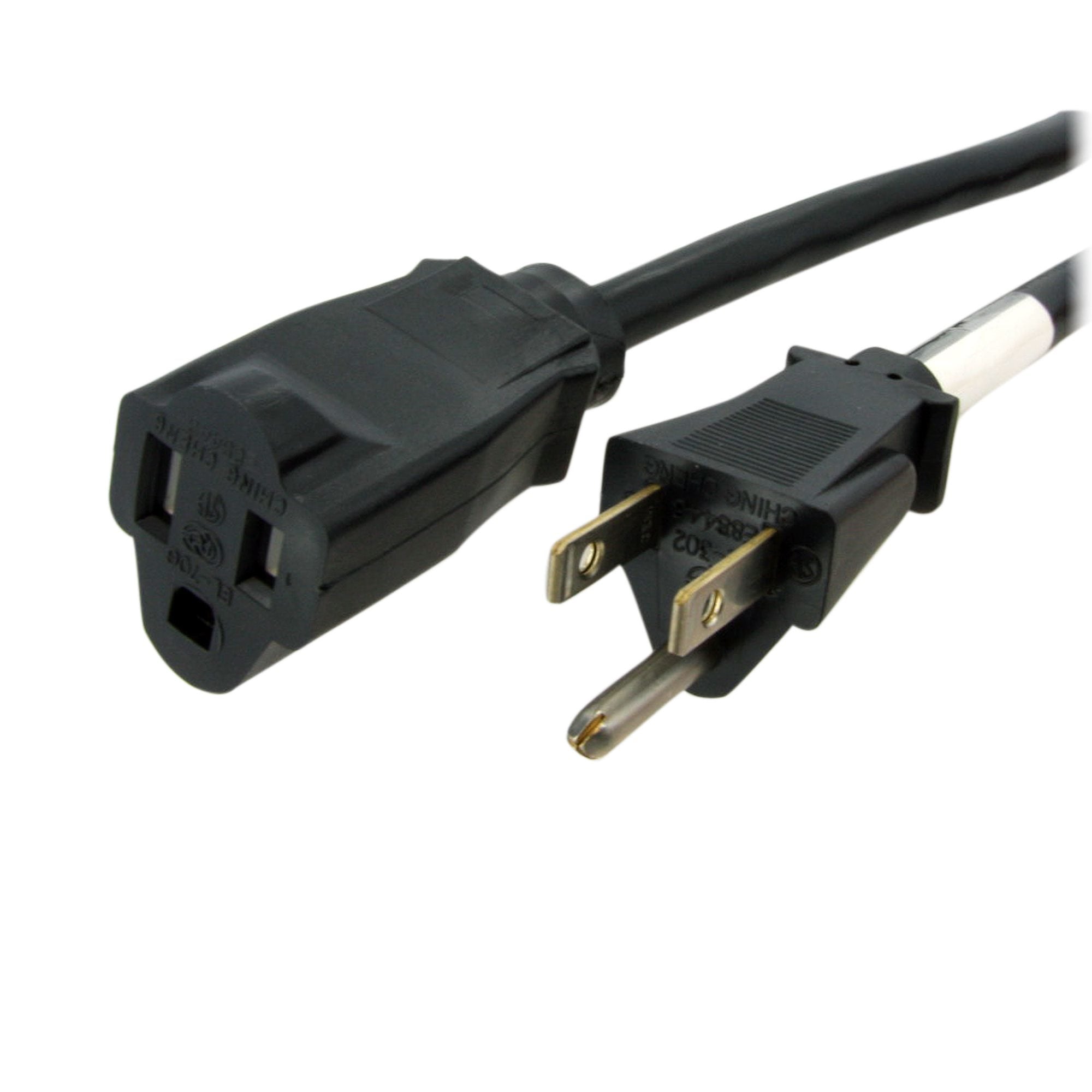CABLE DE 6M DE EXTENSION DE ALIMENTACION - NEMA 5-15R A NEMA 5-15P - 13A 125V, 16AWG - CABLE DE EXTENSION DE CORRIENTE PARA COMPUTADORAS - CABLE DE RESPUESTO DE CORRIENTE - UL