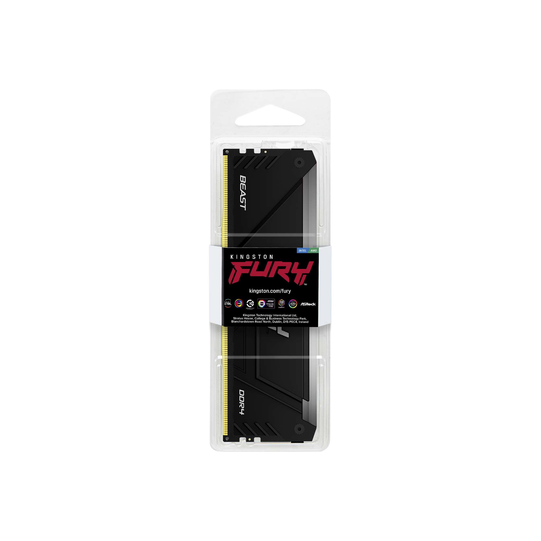 Kingston Technology FURY Beast RGB módulo de memoria 8 GB 1 x 8 GB DDR4 3600 MT/s 288-pin DIMM