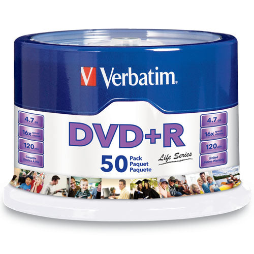 DVD+R Verbatim 4.7GB 16X Spindle Pk/50