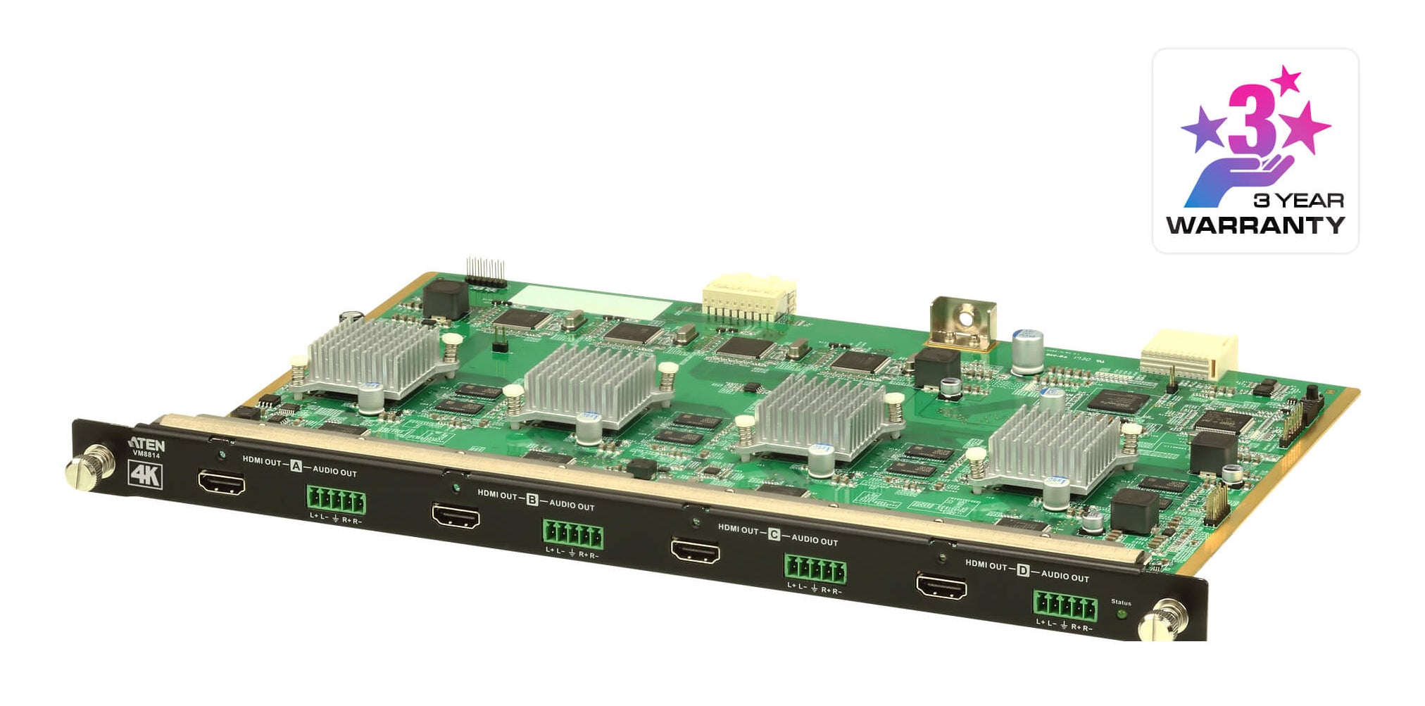 Placa de Salida HDMI 4K | 4 Puertos HDMI | Escalador 4K | Seamless Switch | EDID Expert | Compatible HDCP 2.2 | Video Wall | FrameSync | CEC | Compatible VM3250 y VM1600
