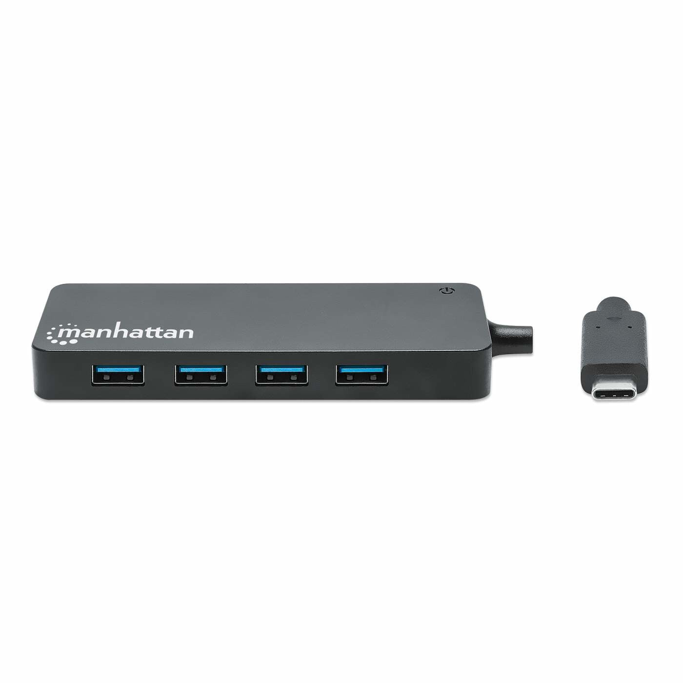 Manhattan 168410 nodo concentrador USB Tipo C 5000 Mbit/s Negro