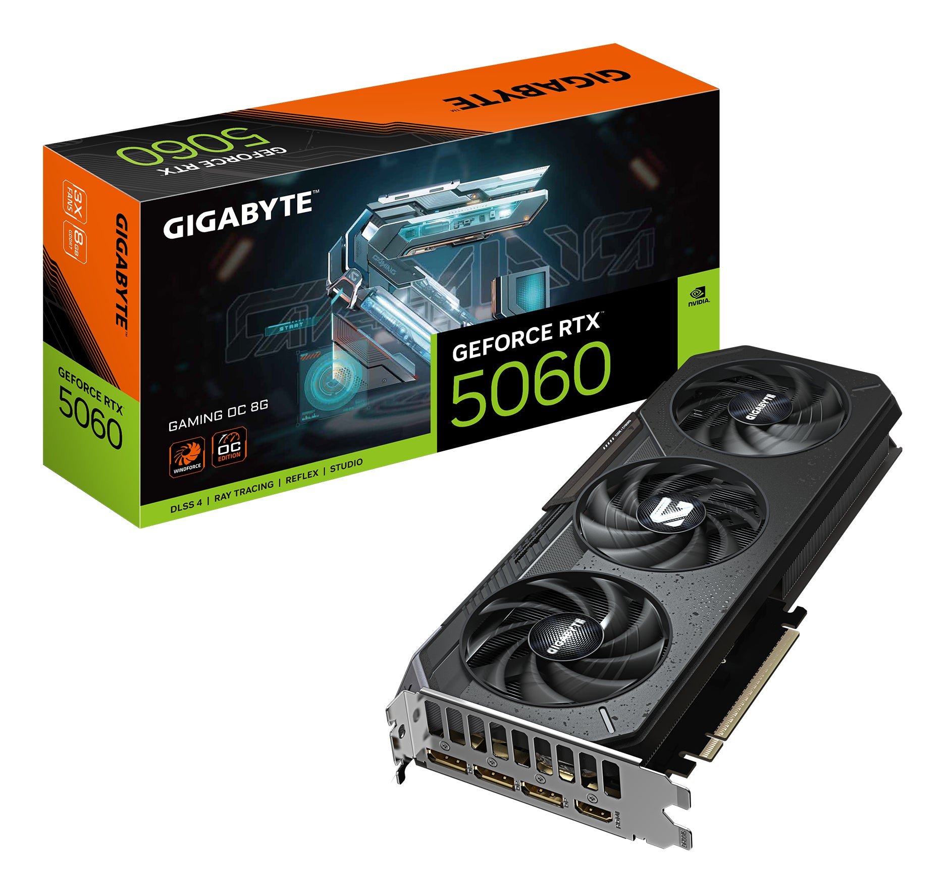 Gigabyte NVIDIA GeForce RTX 5060 GAMING OC 8G Video Card 8GB 128-bit GDDR7 PCI Express 5.0
