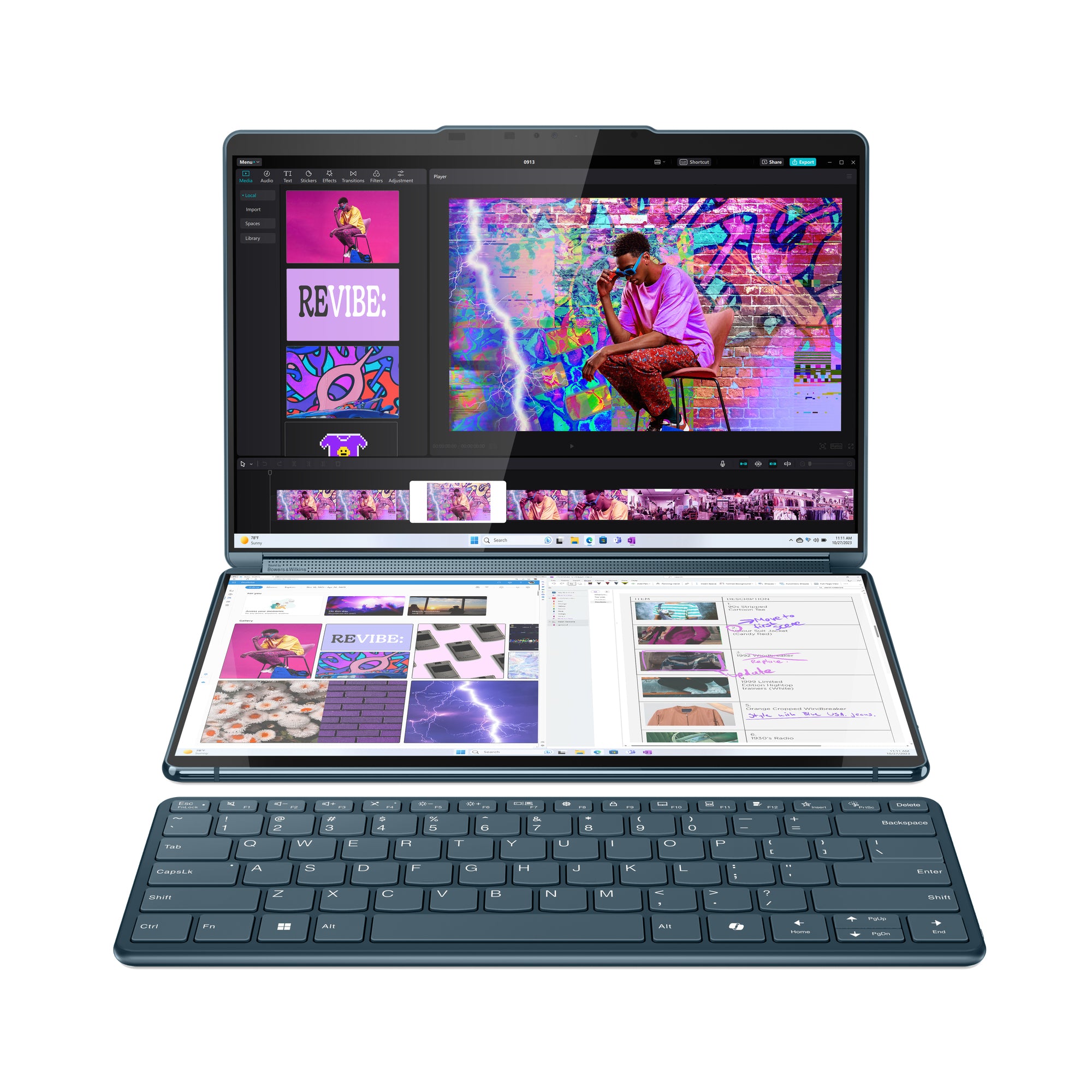 Laptop Lenovo Yoga Book 9 13.3 2880x1800 Táctil Intel Core Ultra 7 155U 16GB 1TB SSD Windows 11 Home Español