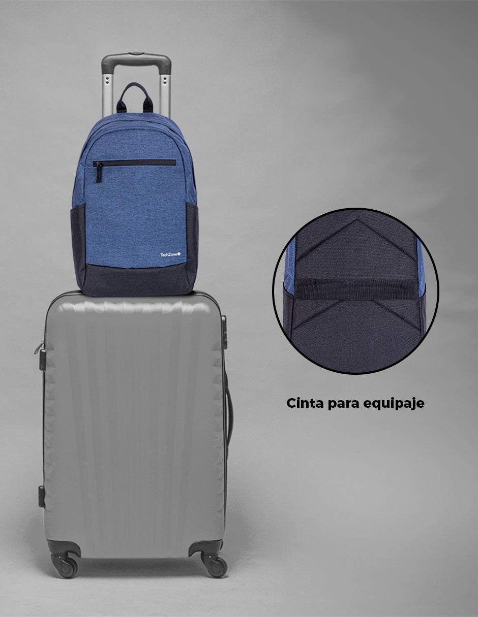 TechZone TZLBP16 mochila City backpack Azul Poliéster