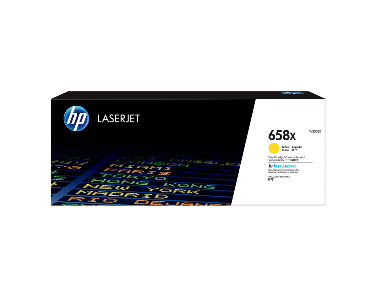HP Cartucho de tóner original LaserJet 658X de alto rendimiento, amarillo