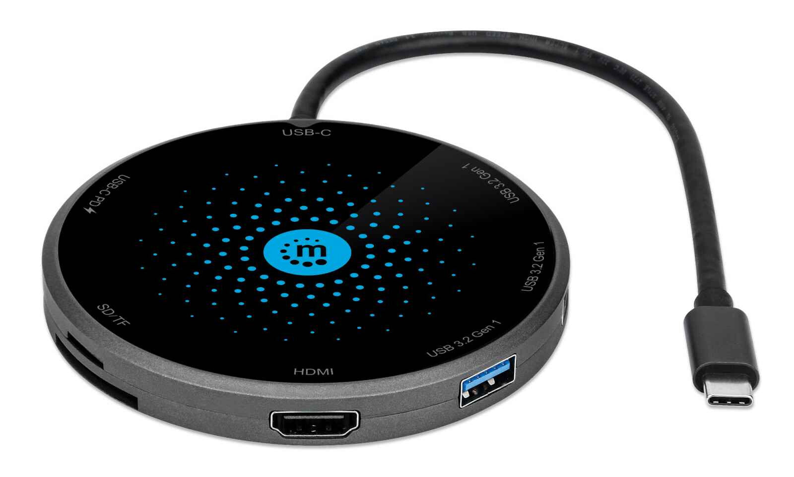 Manhattan Docking USB-C con base de carga inalámbrica