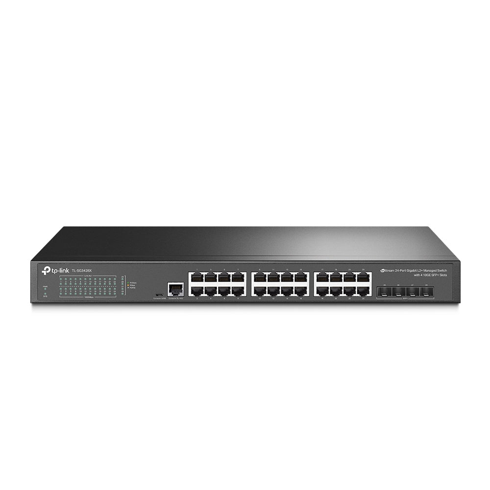 Switch Omada SDN Administrable / 24 puertos Gigabit y 4 puertos SFP+ / Funciones sFlow, QinQ y QoS / Administración centralizada OMADA