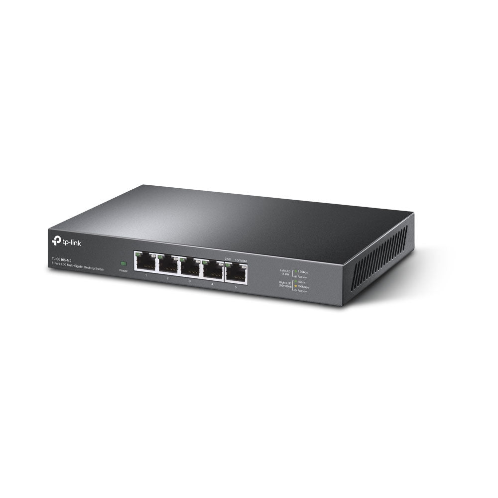 Switch Gigabit no administrable de 5 puertos 100 Mbps/ 1 Gbps/ 2.5 Gbps ideal para WiFi 6