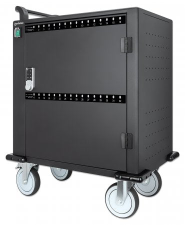 MANHATTAN 32-Port USB-C Charging Cart with Metal Door
