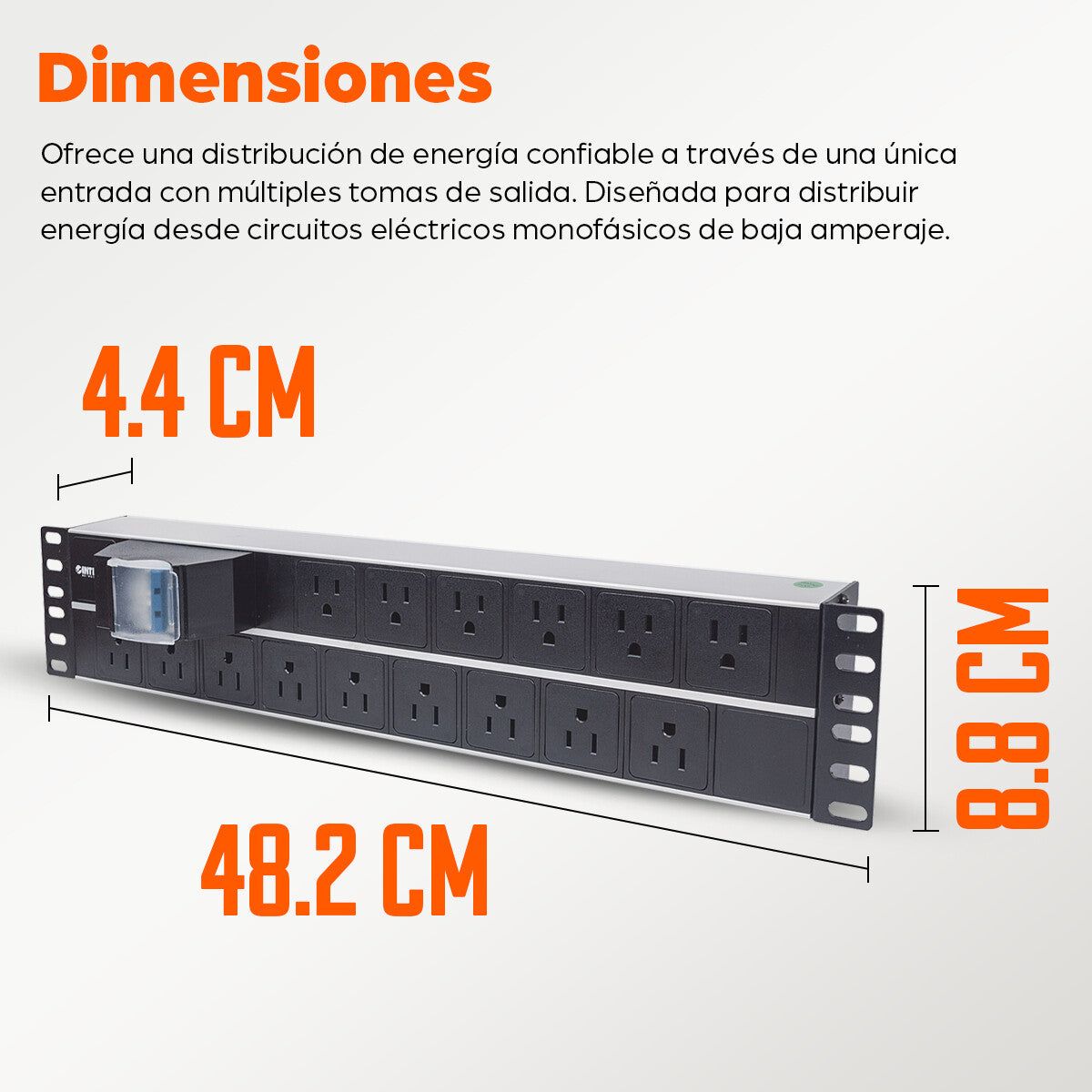 Intellinet Barra multicontactos de 15 salidas para montaje en 2U de rack de 19" - Enchufes Tipo EU (NEMA 5)