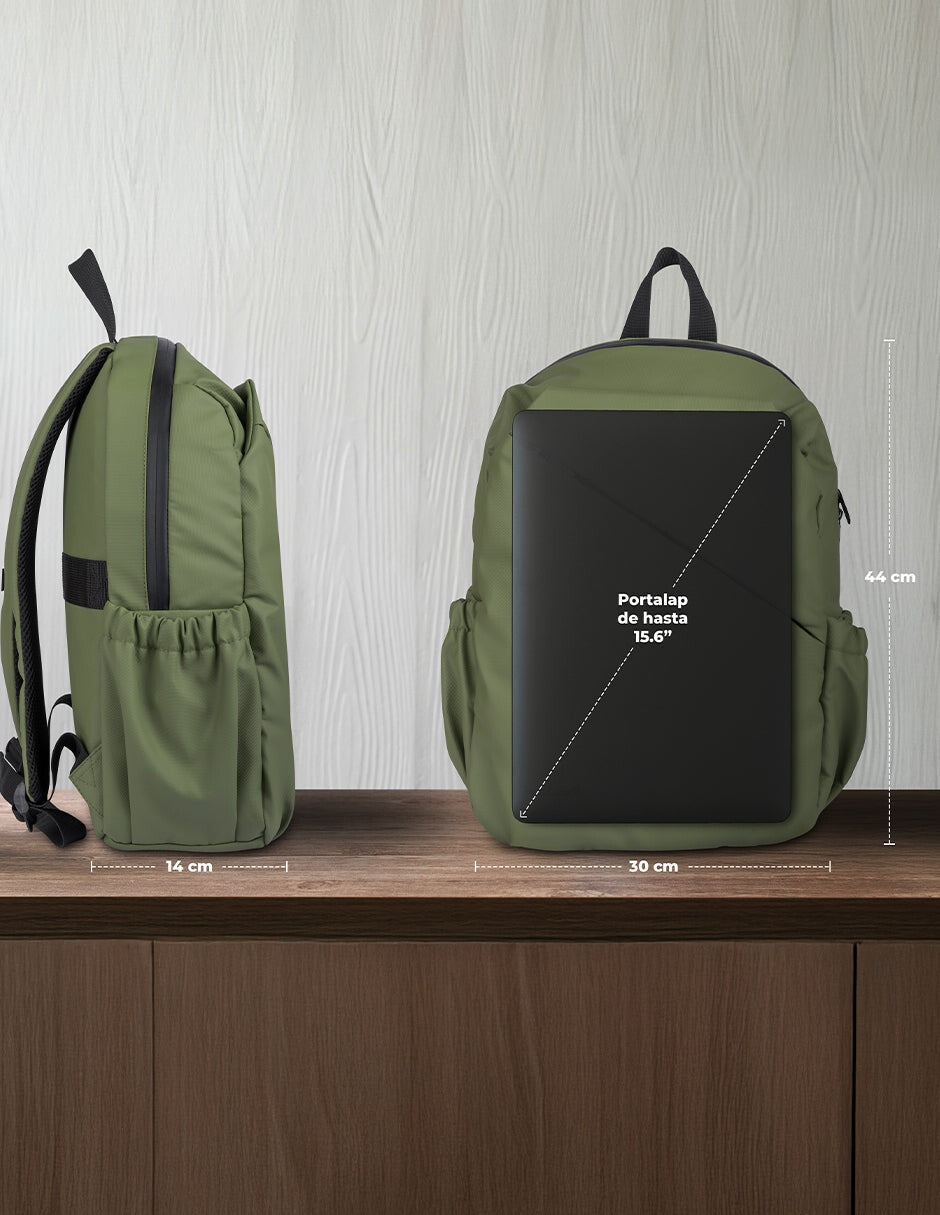 TechZone TZLBP29-V mochila Verde Poliéster