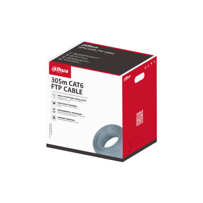 CABLE UTP/ DAHUA/ DH-PFM920I-6F-C/ BOBINA DE 305M/ FTP CAT6, ALIMENTACION A TRAVES DE ETHERNET/ MATERIAL CONDUCTOR DE COBRE LIBRE DE OXIGENO DE ALTA PUREZA/ CUBIERTA EXTERIOR DE PVC PERSONALIZADA/ CL