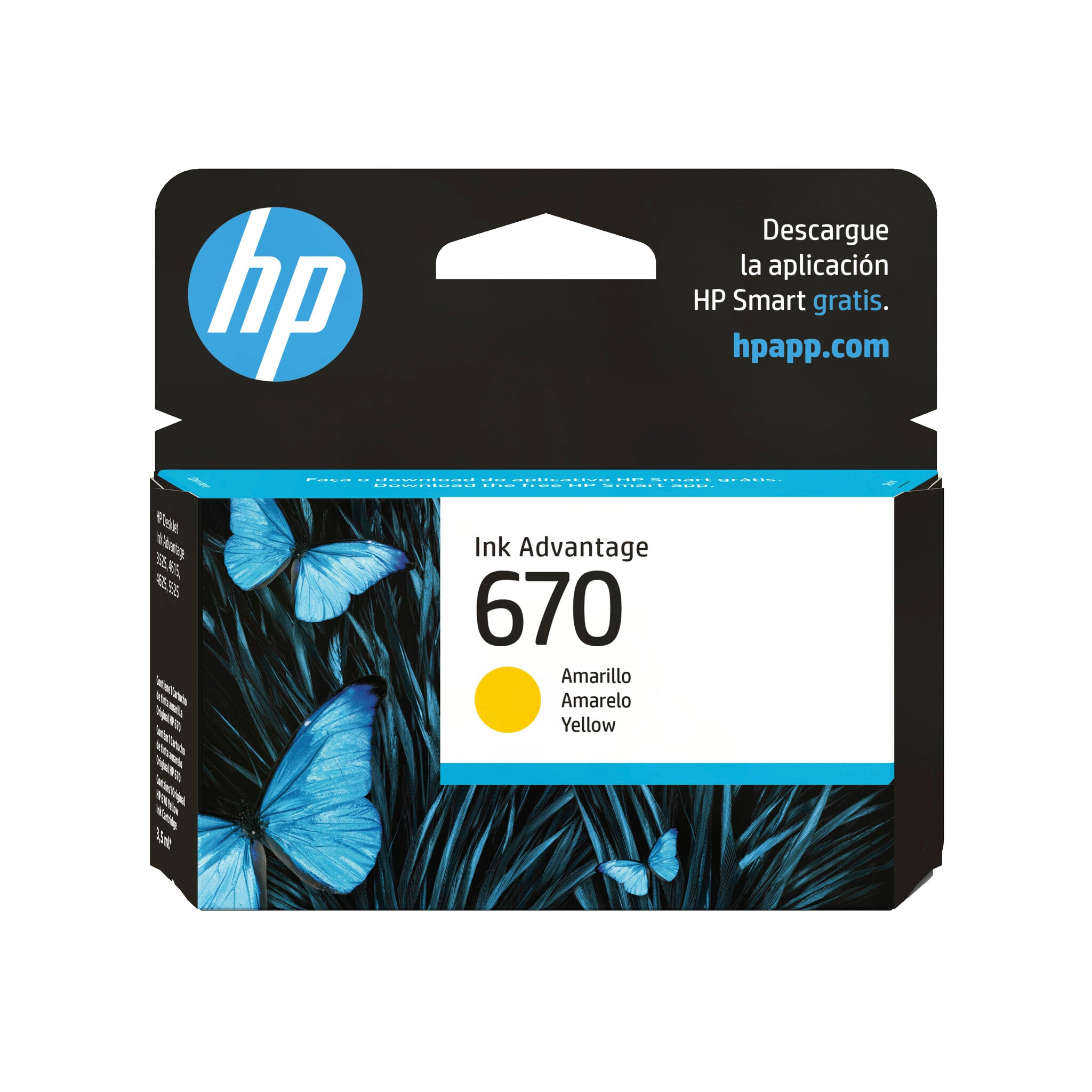 HP Cartucho original de tinta amarilla 670 Advantage