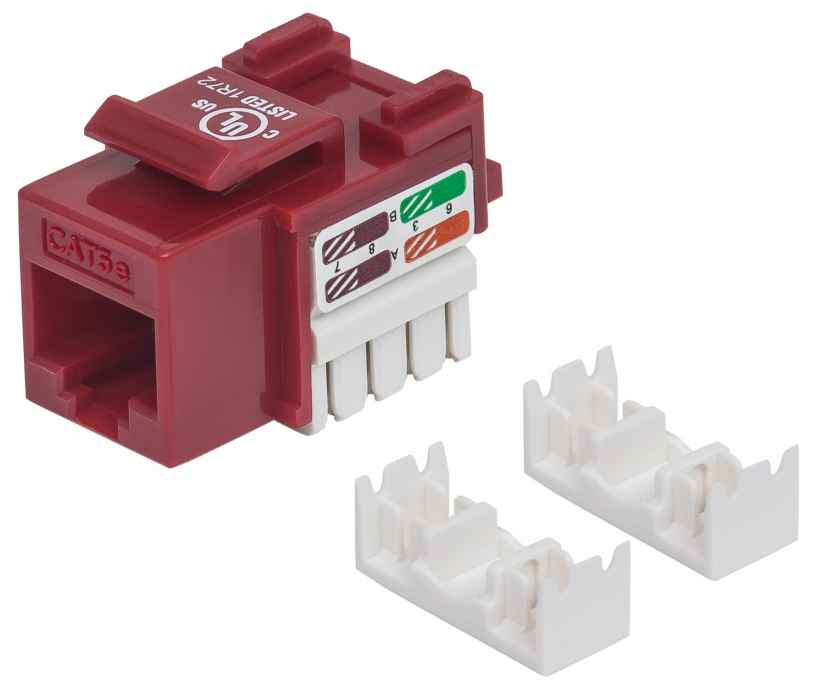 Jack Intellinet Keystone de Impacto RJ45 Cat5e Color Rojo