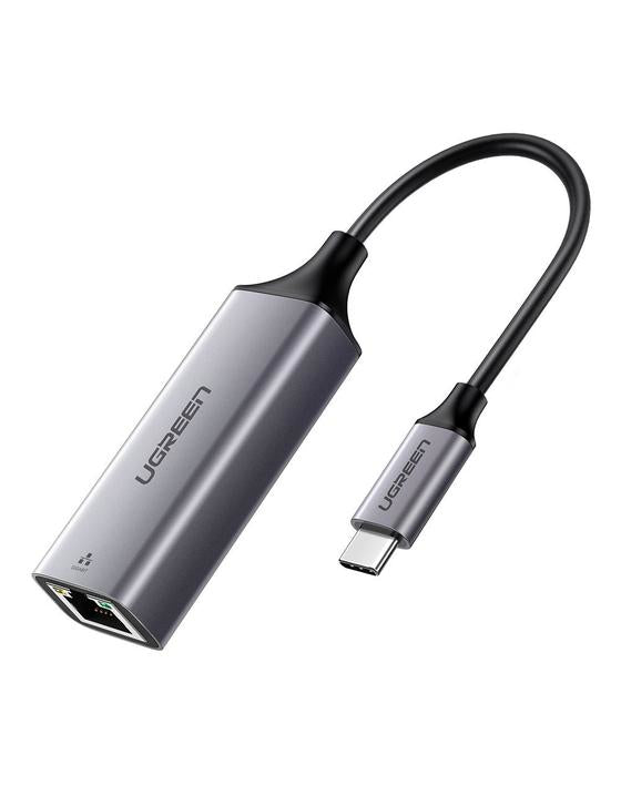 Adaptador de Red USB-C 3.1 (5 Gbps) a RJ45 | Thunderbolt 3 | Admite 10/100/1000 Mbps |  Chip Inteligente | Amplia Compatibilidad | Caja de Aluminio | Longitud del cable 10 cm.