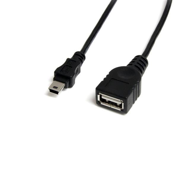 CABLE DE 30CM CONVERTIDOR USB 2.0 DE USB A A MINI USB B - HEMBRA / MACHO - USB (F) A MINI USB TIPO B (M) - NEGRO - USBMUSBFM1 - STARTECH.COM MOD. USBMUSBFM1