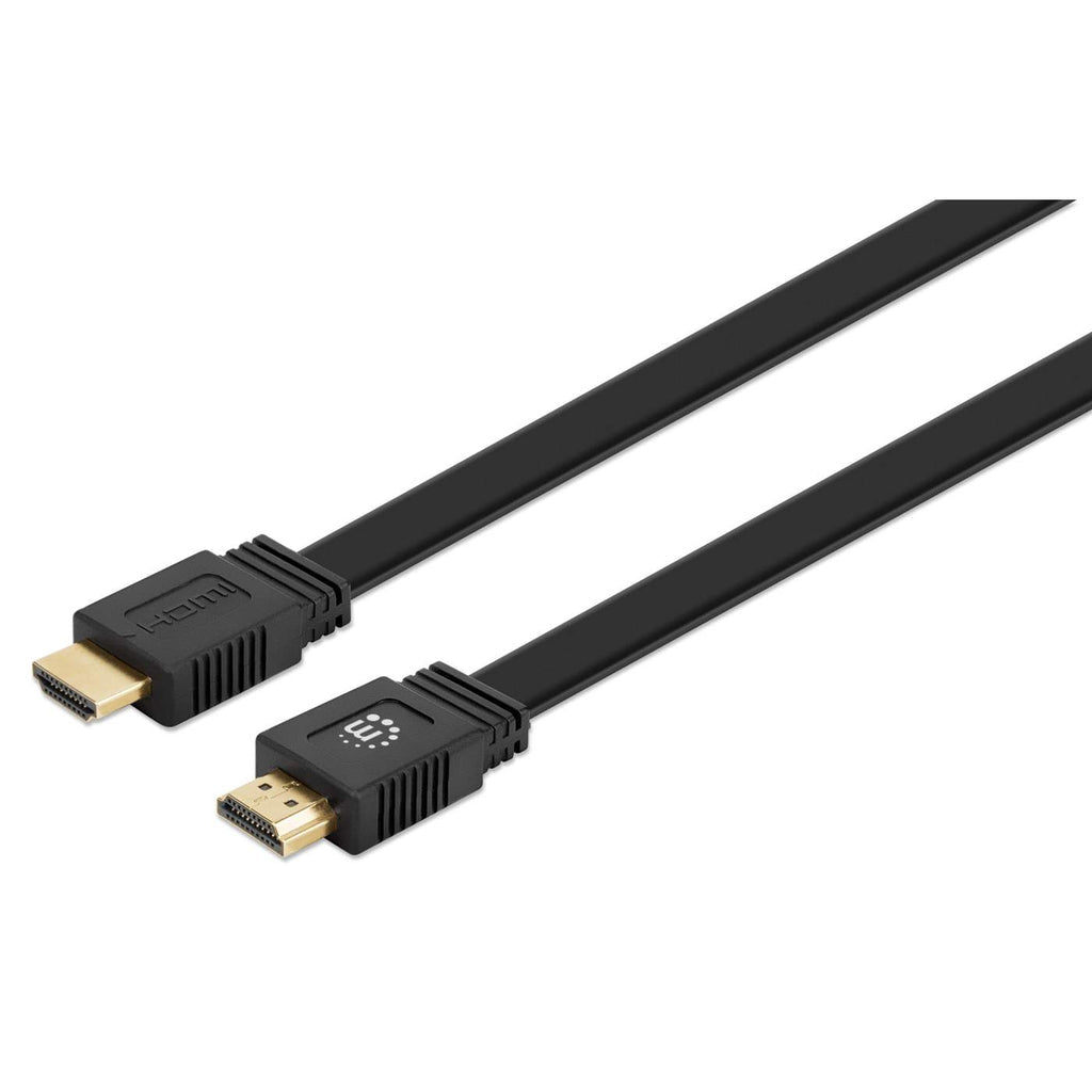 Manhattan Flat High-Speed HDMI Cable with Ethernet 15m Black