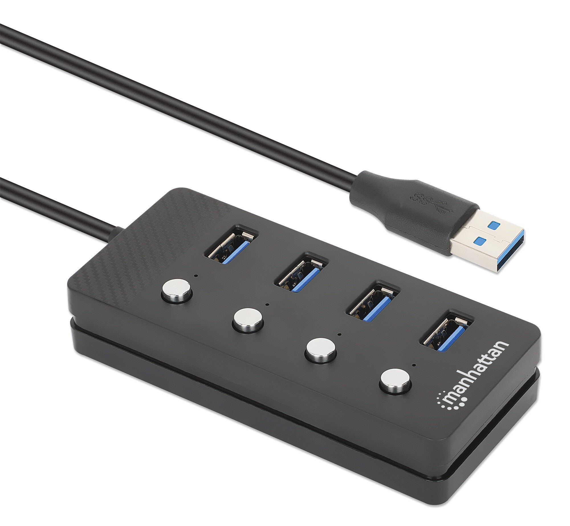 Manhattan 180887 base para laptop o replicador de puertos USB 3.2 Gen 1 (3.1 Gen 1) Type-A Negro