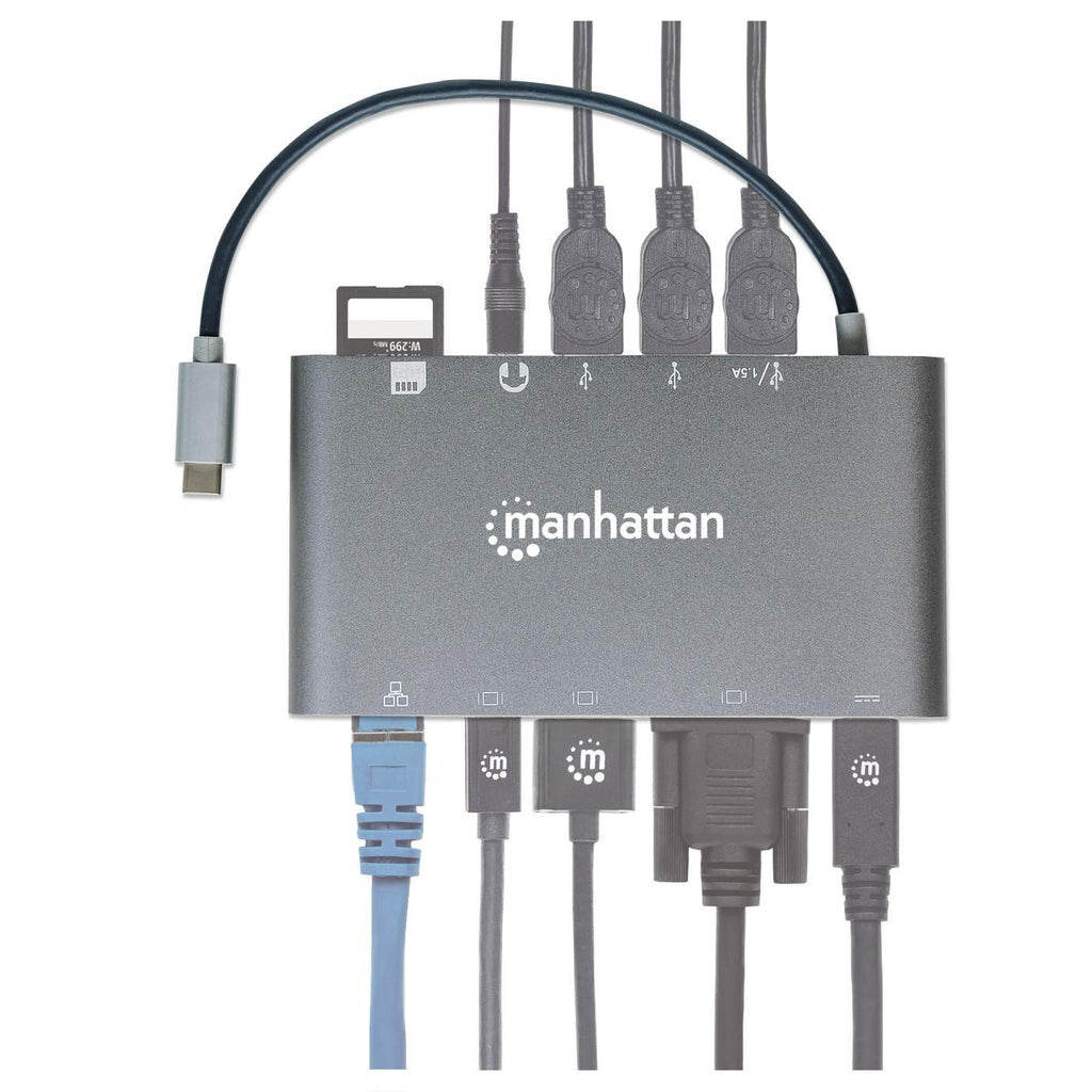 Manhattan Docking Station USB-C SuperVelocidad 7 en 1