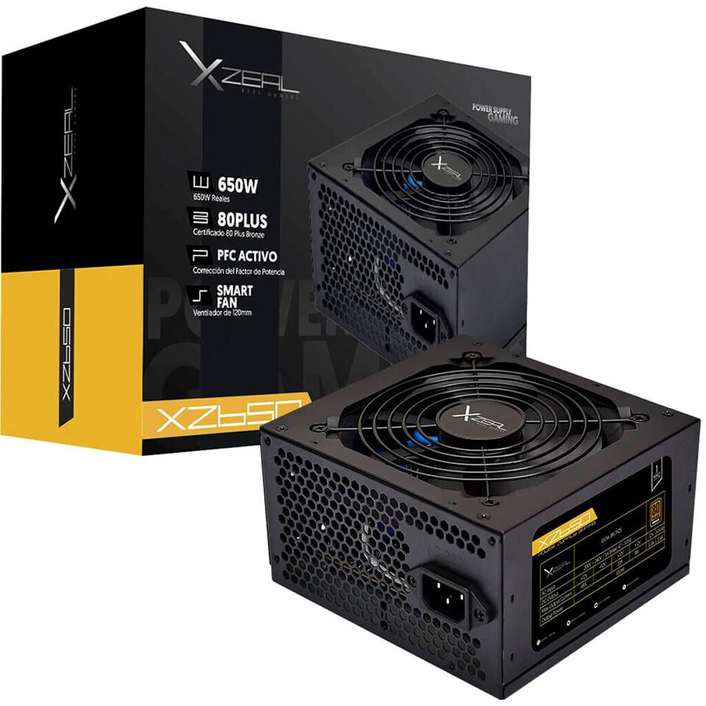 XZEAL XZ650 unidad de fuente de alimentación 650 W 20+4 pin ATX ATX Negro