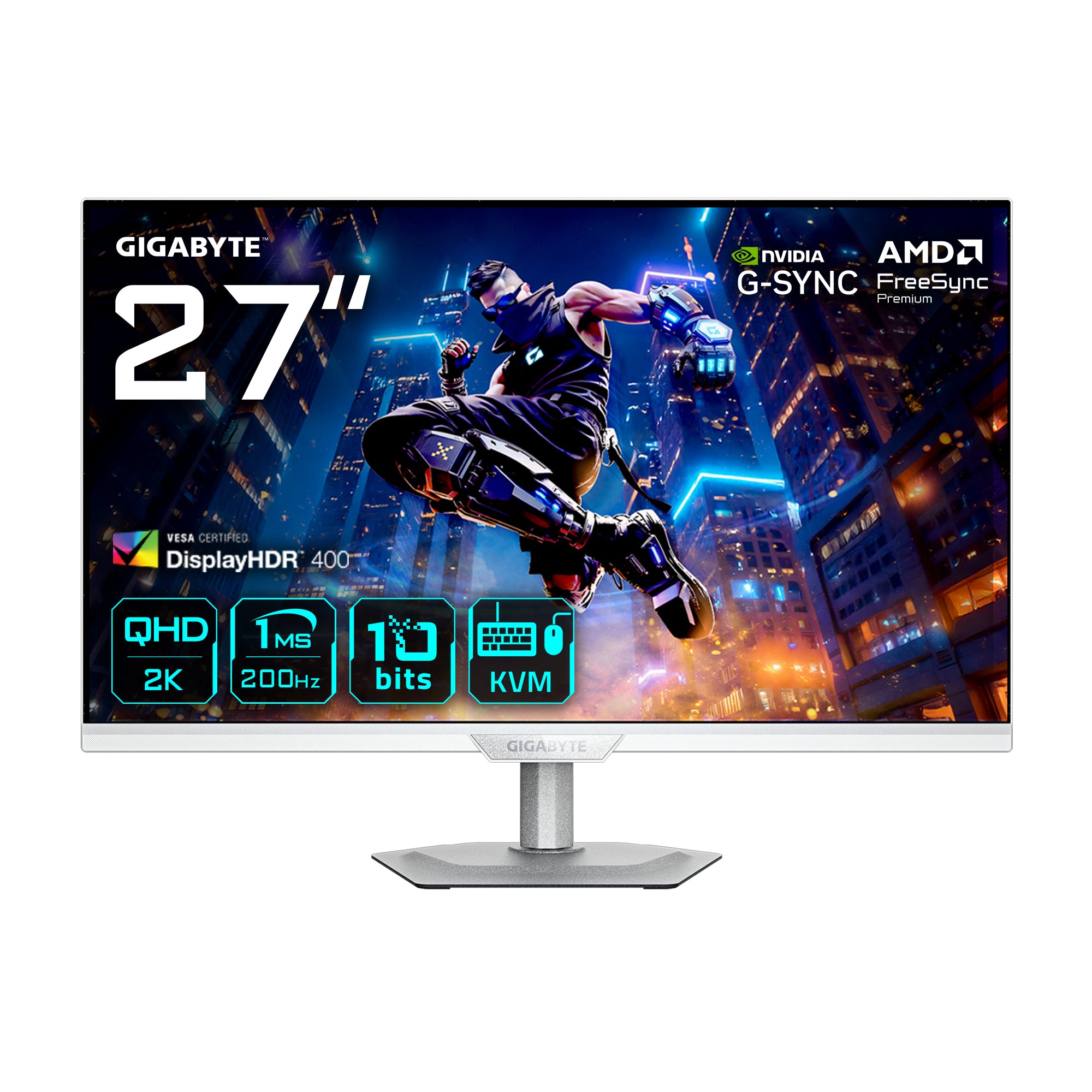 MONITOR GAMER GIGABYTE M27Q2 ICE / 27 PULGADAS / OLED / 200HZ / HDMI / DP / 1 MS / QHD / GAMER