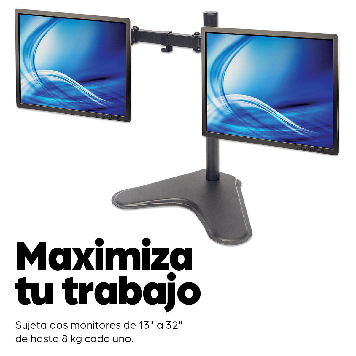 Manhattan Soporte para dos monitores, movimiento con brazos de doble articulación