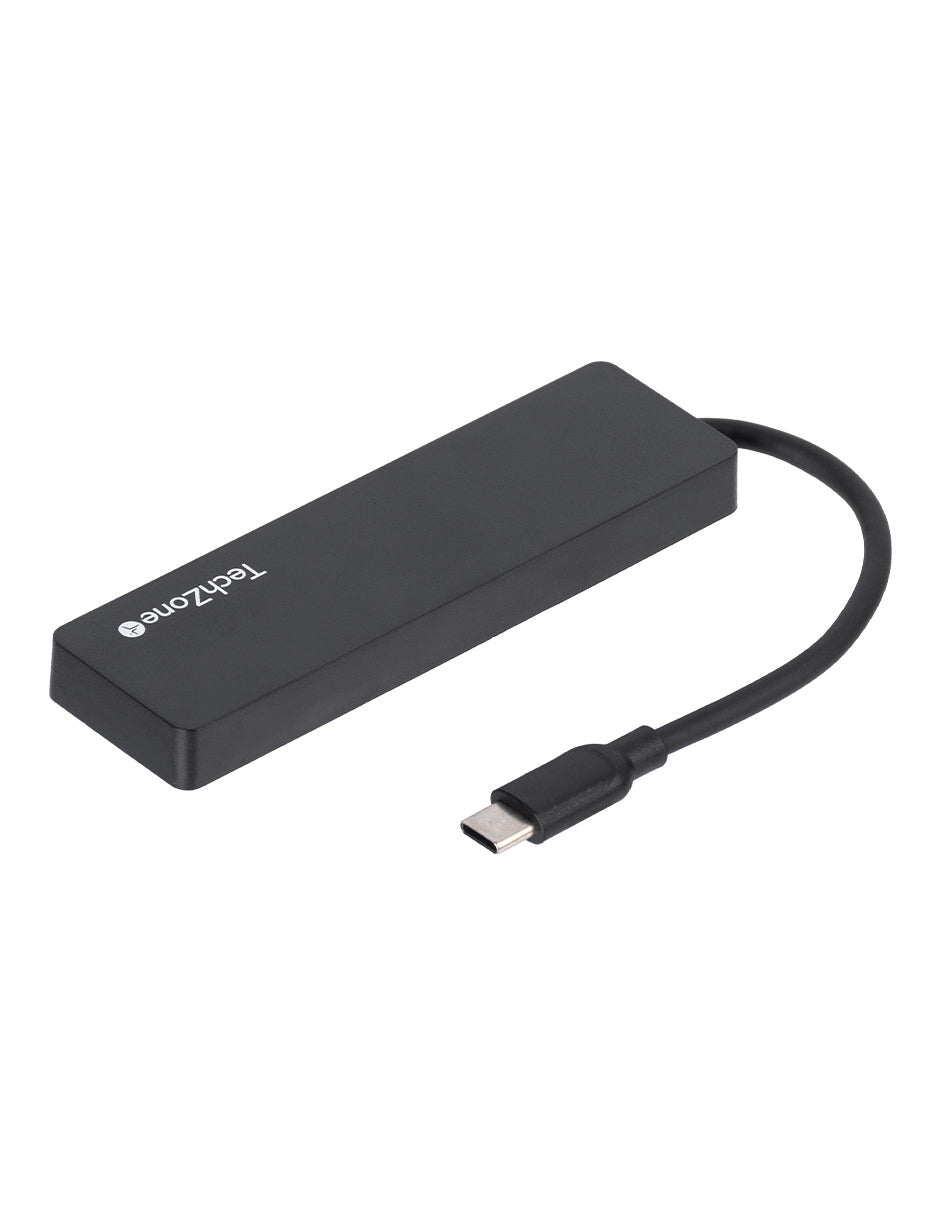 TechZone Connect HUB 3.0 USB 3.2 Gen 1 (3.1 Gen 1) Type-C 500 Mbit/s Negro