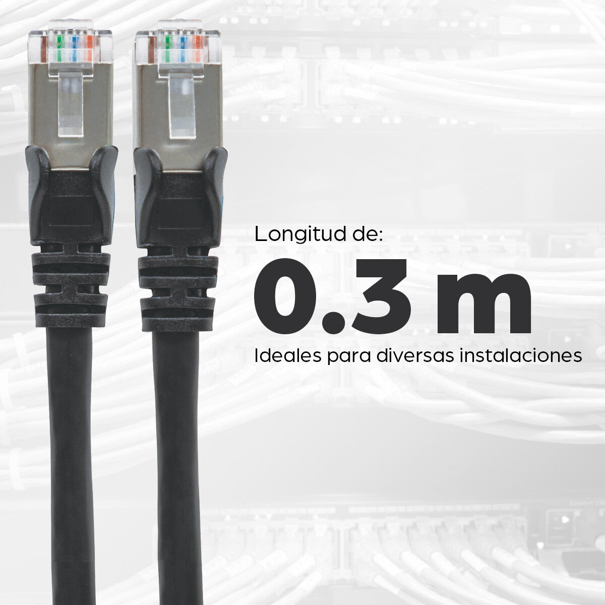 Intellinet Cable de Red Cat6a S/FTP, 30 cm, Negro