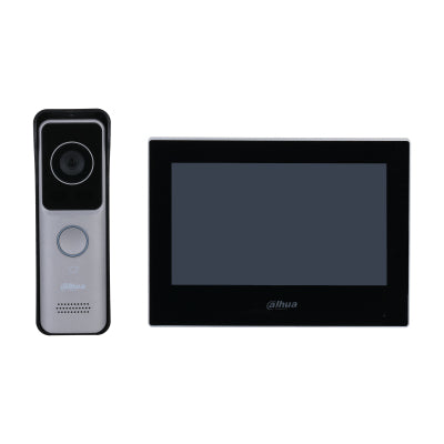 KIT DE VIDEOPORTERO/ DAHUA/ KTW02/ IP WIFI/ MONITOR DE 7 WIFI/ 6&1 E&S DE ALARMA/ SOPORTA POE/ FRENTE DE CALLE CON CAMARA DE 2 MP/ RANURA MSD/ APERTURA DE PUERTA/ SOPORTA HASTA 3000 TARJETAS/ IP65