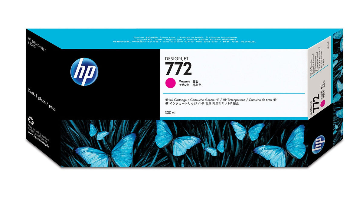 HP Cartucho de tinta DesignJet 772 magenta de 300 ml